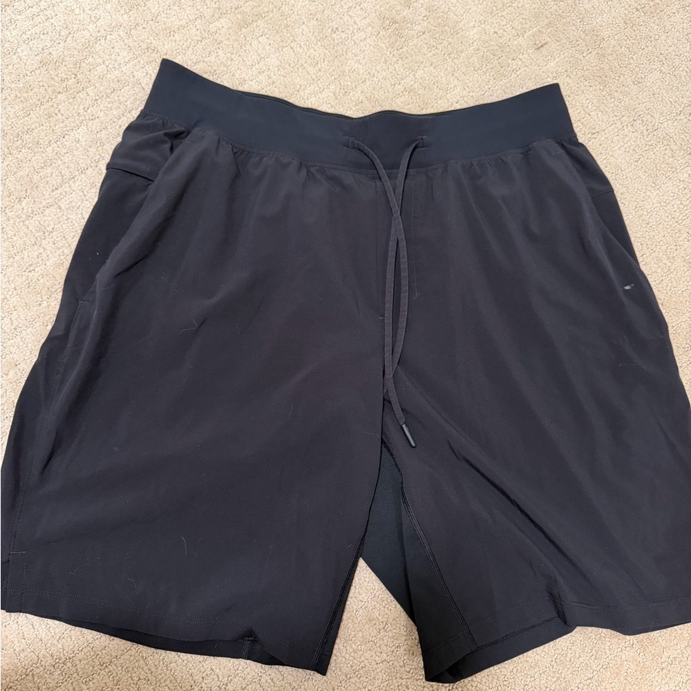 lululemon athletica Men's Black Athletic Drawstring Shorts